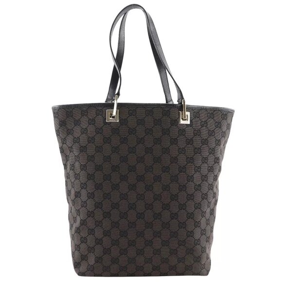 GUCCI Tote Bag 002.1098 Brown GG canvas